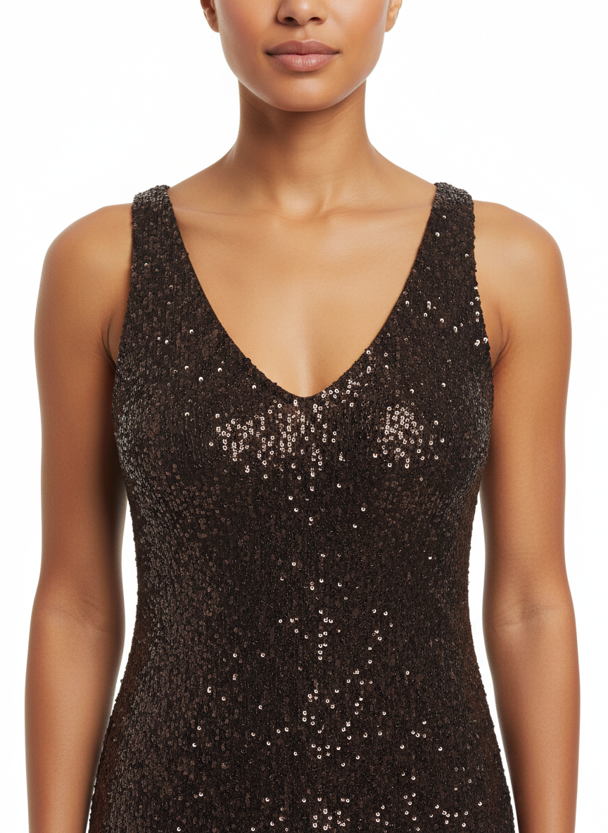 Aniye By top Luxy con paillettes marrone