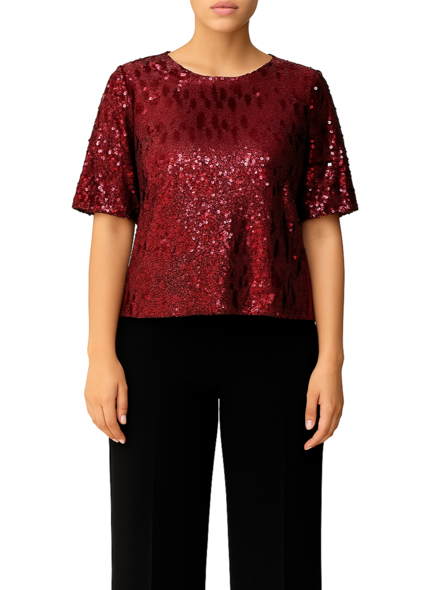 Aniye By top Lulù con paillettes bordeaux