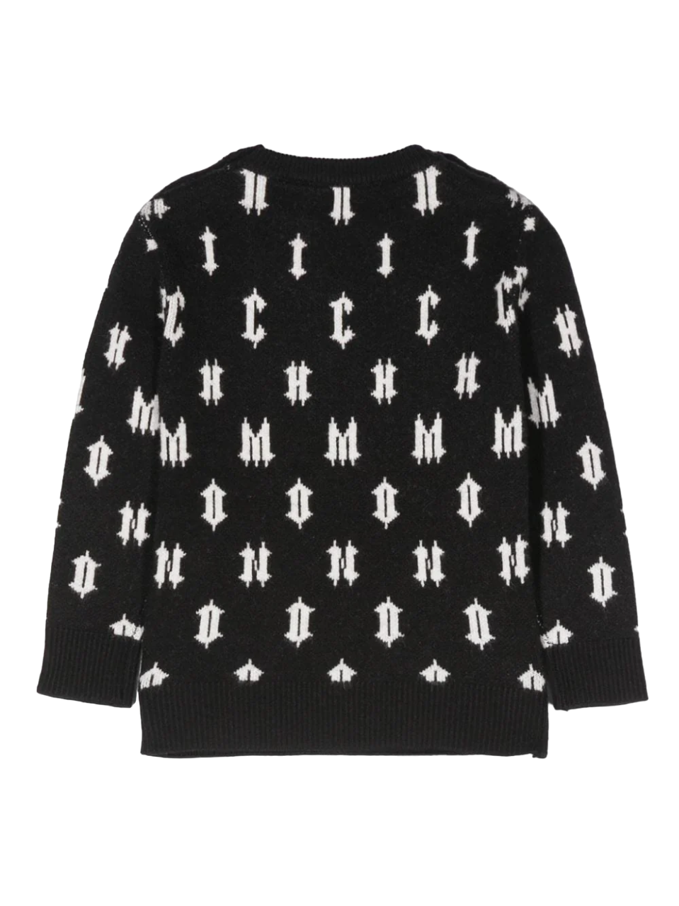 John Richmond maglia con logo jacquard all over nero - mem39