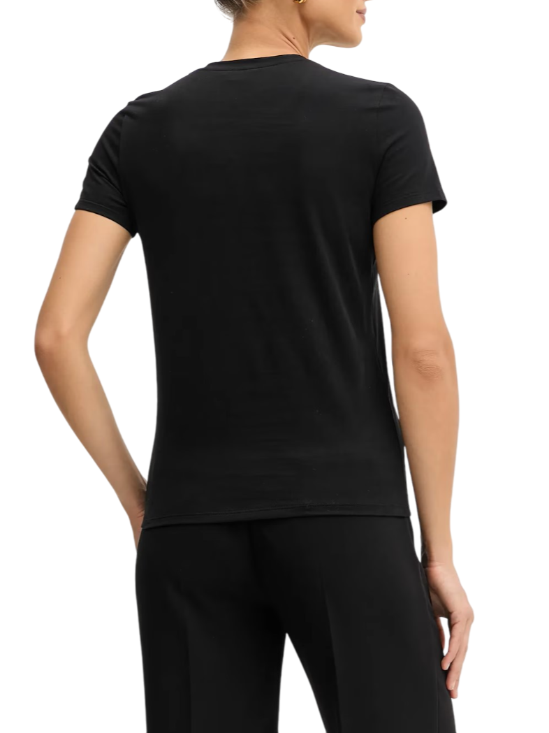 Elisabetta Franchi T-shirt manica corta con logo nero