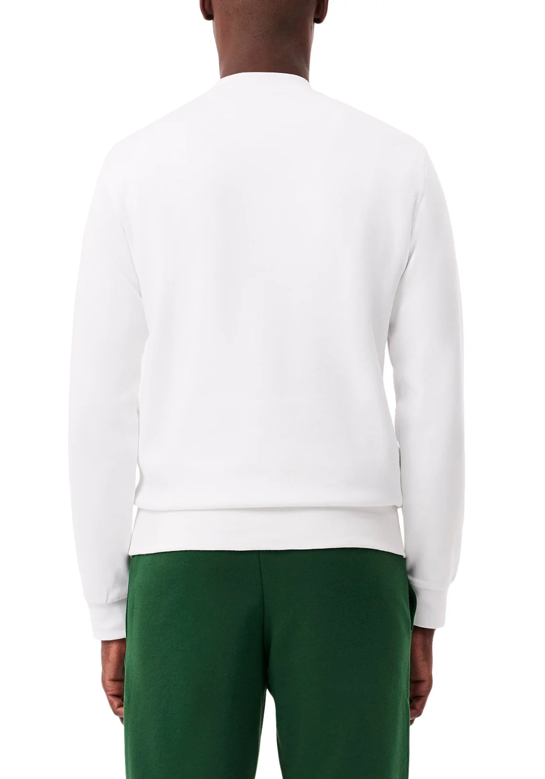Lacoste felpa girocollo in cotone bianco