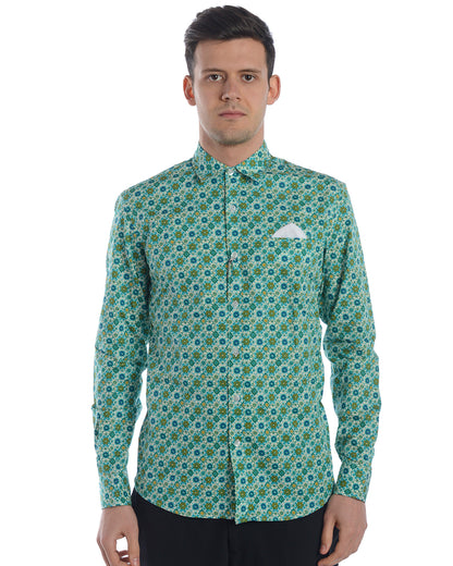 Camicia Verde Manica Lunga Daniele Alessandrini - mem39