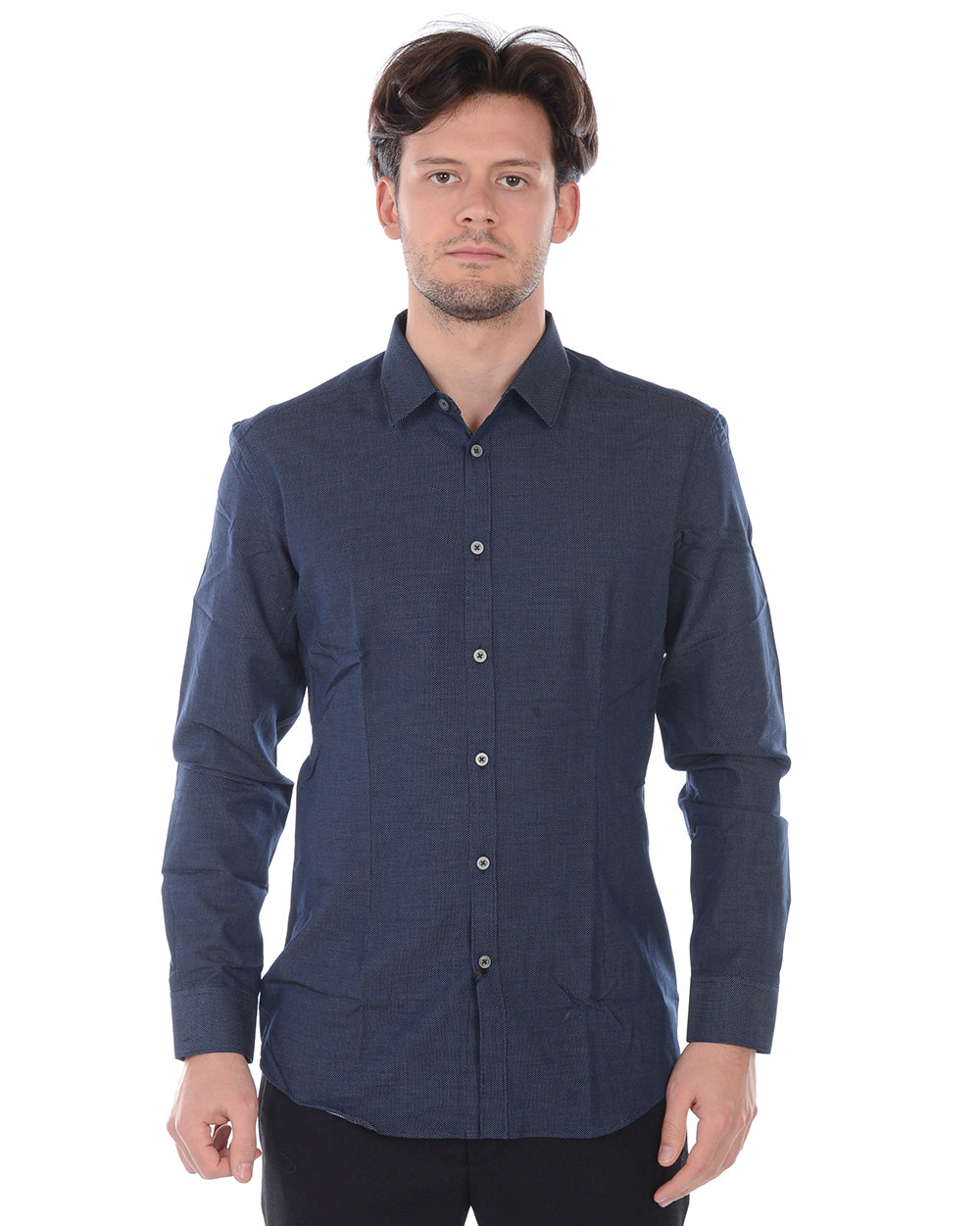 Camicia Cotone Azzurro Daniele Alessandrini - mem39