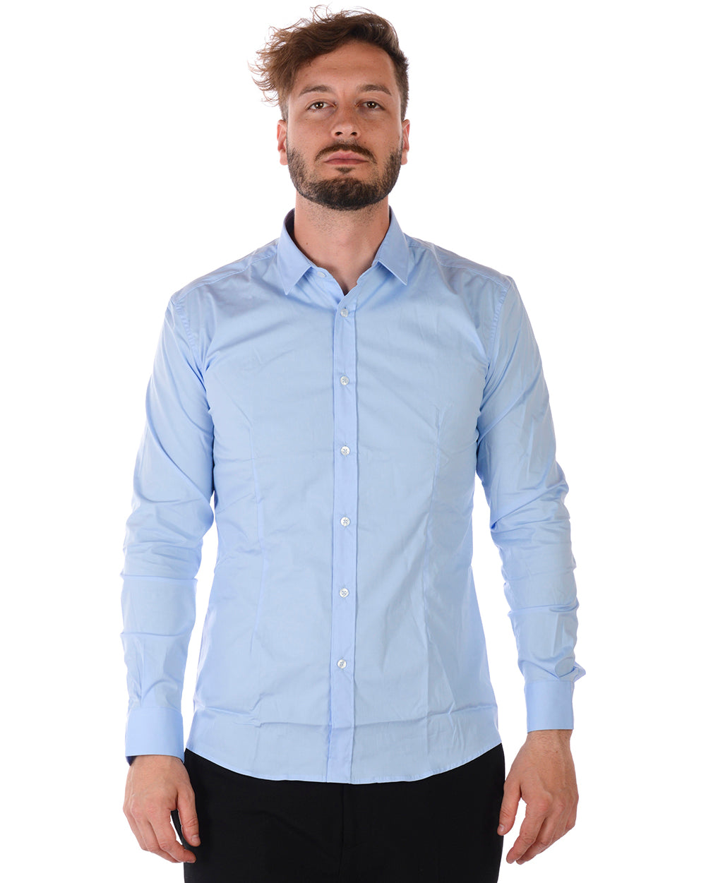 Camicia Nera in Viscosa Daniele Alessandrini - mem39