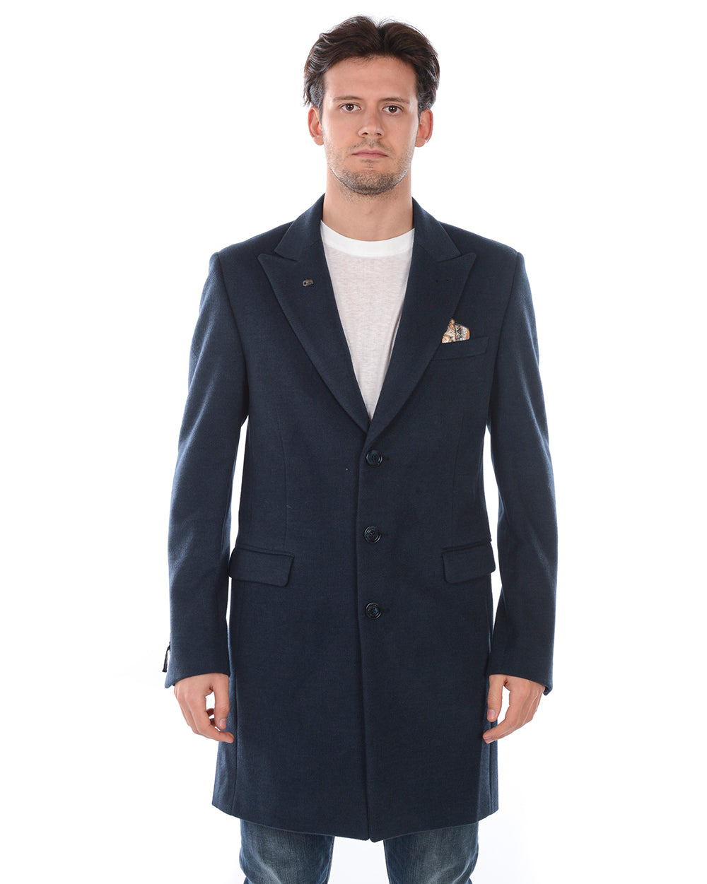 Cappotto Blu Daniele Alessandrini 54 - mem39