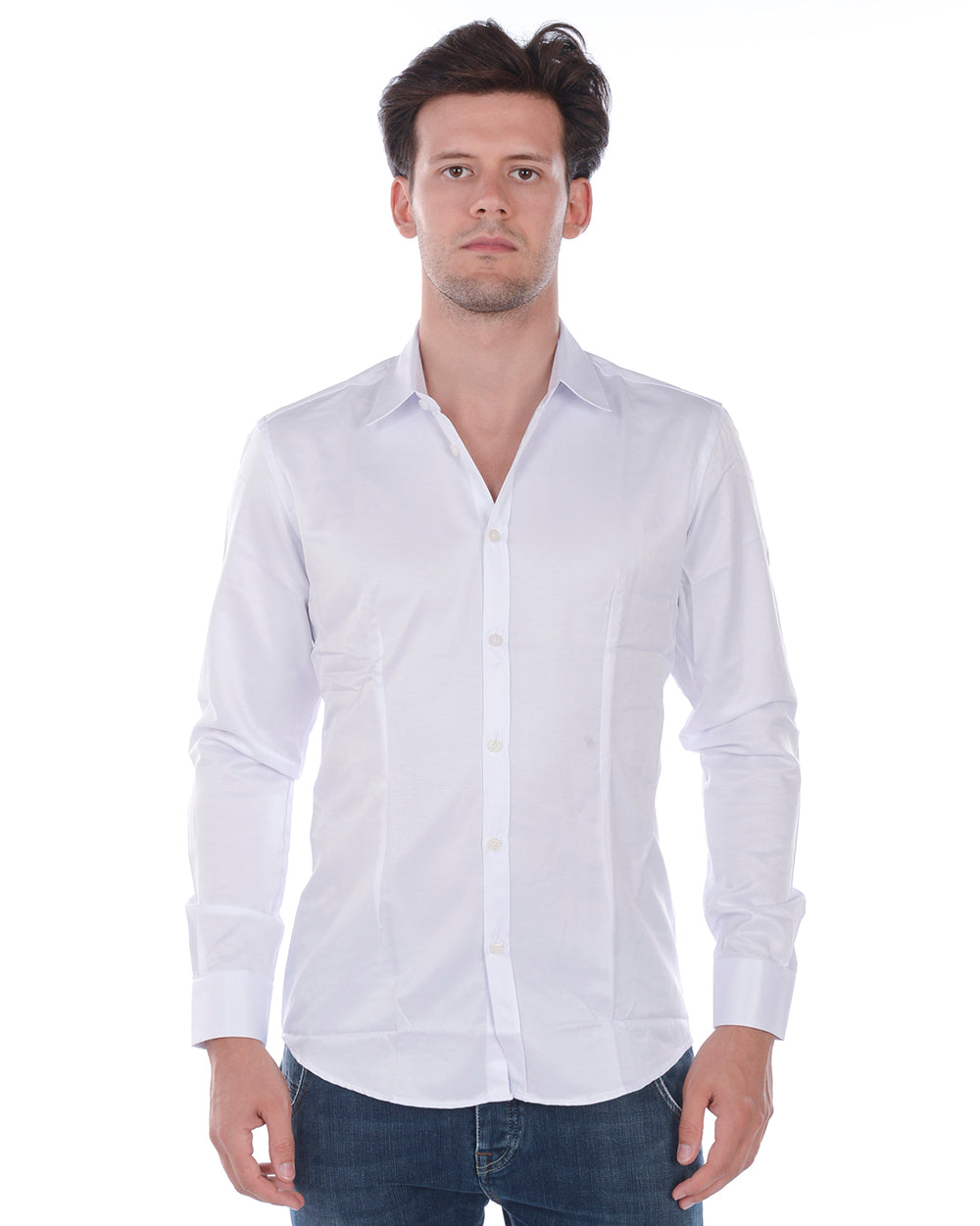 Camicia Bianca Mista Cotone e Poliestere - Daniele Alessandrini - mem39