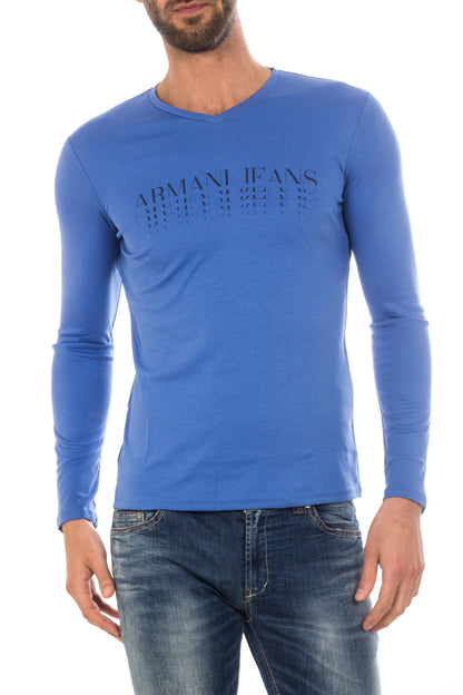 Maglietta Azzurra Manica Lunga Armani Jeans - mem39