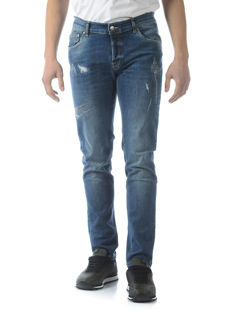 Jeans Denim Daniele Alessandrini Con Chiusura a Bottoni - mem39