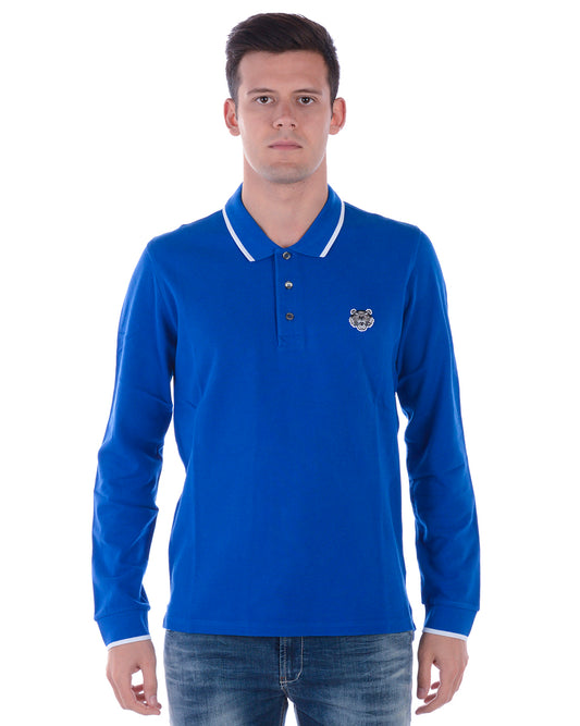 Polo Kenzo Blu Chiaro Manica Lunga - mem39