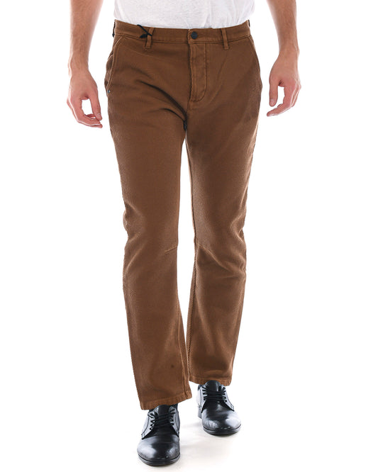 Pantaloni Marrone in Cotone ed Elastan Daniel Alessandrini - mem39