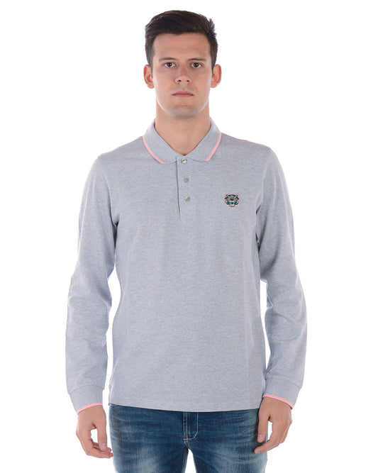 Polo Kenzo Grigio Chiaro Maniche Lunghe - mem39