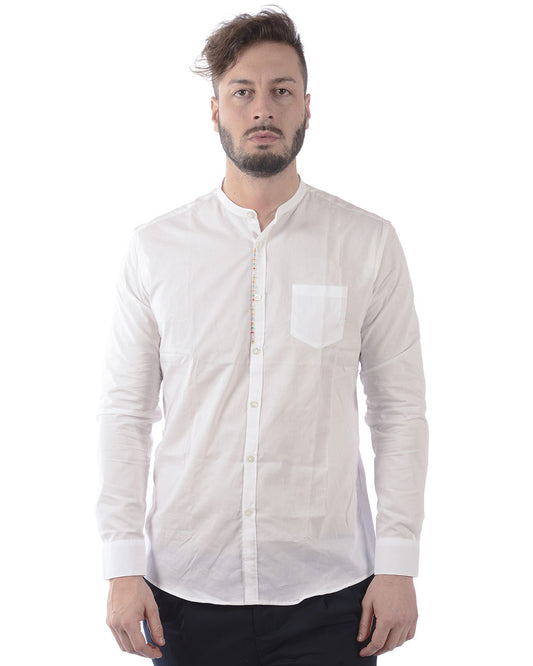 Camicia Daniele Alessandrini Cotone Bianco, Taglia 41, Manica Lunga - mem39