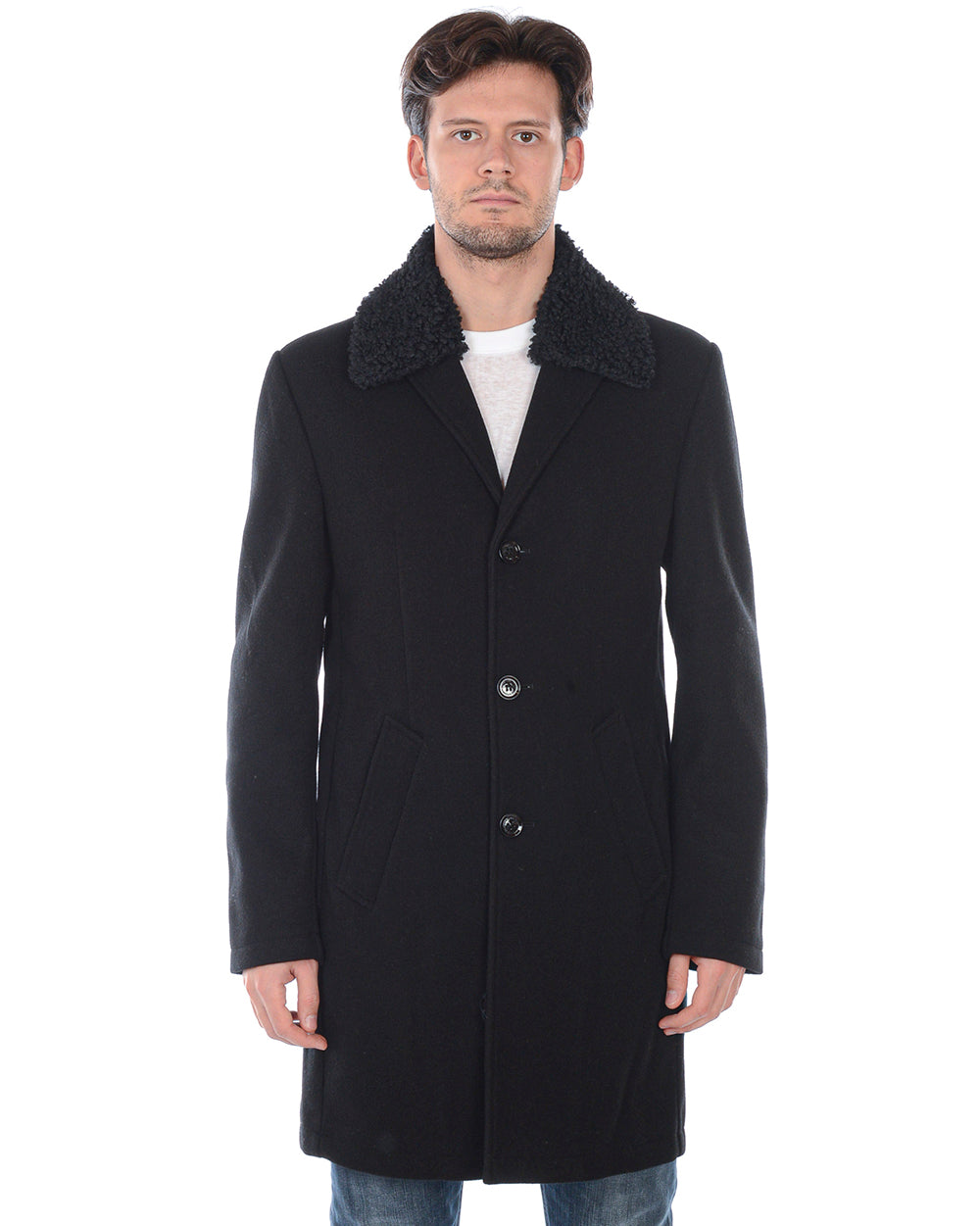 Cappotto Nero Daniele Alessandrini - mem39