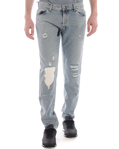 Jeans Denim Daniele Alessandrini con Chiusura a Bottoni - mem39