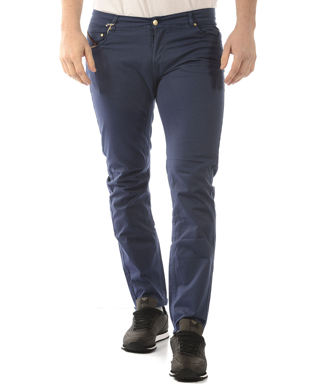 Pantaloni Daniele Alessandrini Blu Taglia M - mem39