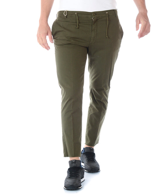 Pantaloni Daniele Alessandrini Verde Oliva M - mem39