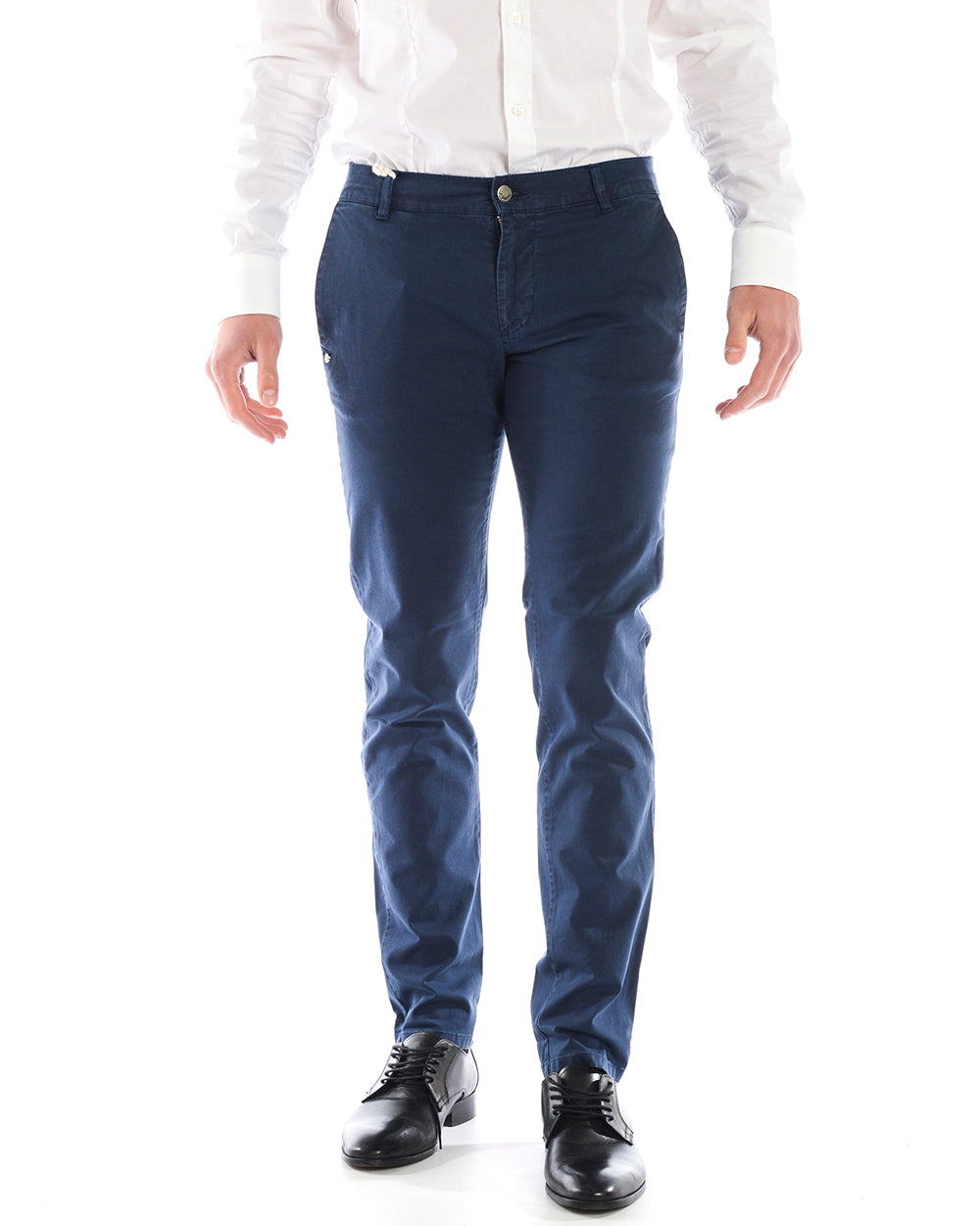 Pantaloni Blu Con Chiusura Zip e Bottone - Daniele Alessandrini - mem39