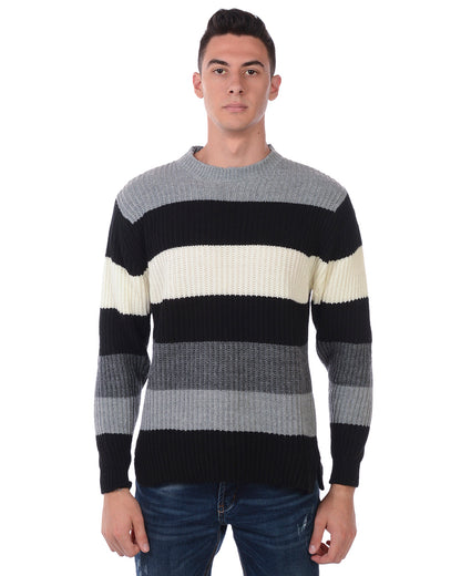 Maglione Daniele Alessandrini Blu Intenso Viso Lana Alpaca - mem39