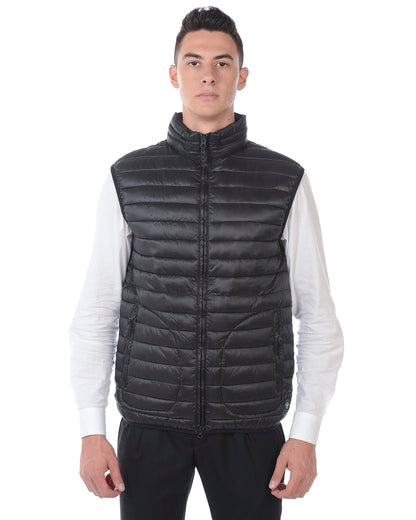 Gilet Nero Daniele Alessandrini con Zip e Cappuccio - mem39