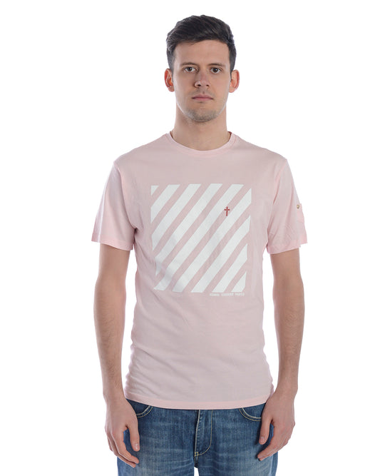 T-shirt XL Daniele Alessandrini Rosa Bianco - mem39