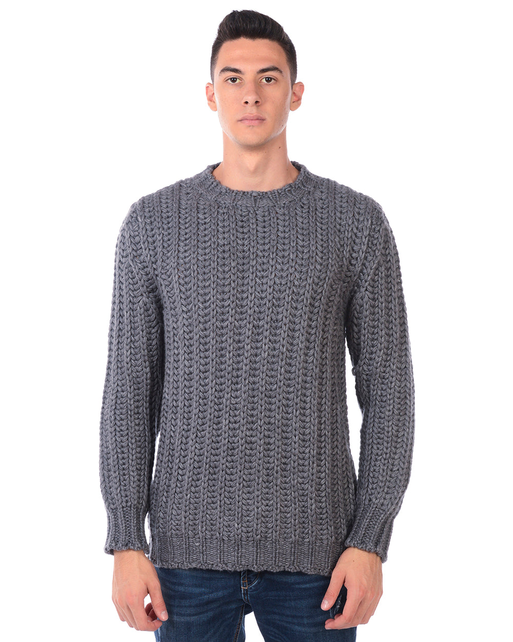 Maglione Grigio Mix Acrilico, Alpaca e Lana Daniele Alessandrini - mem39