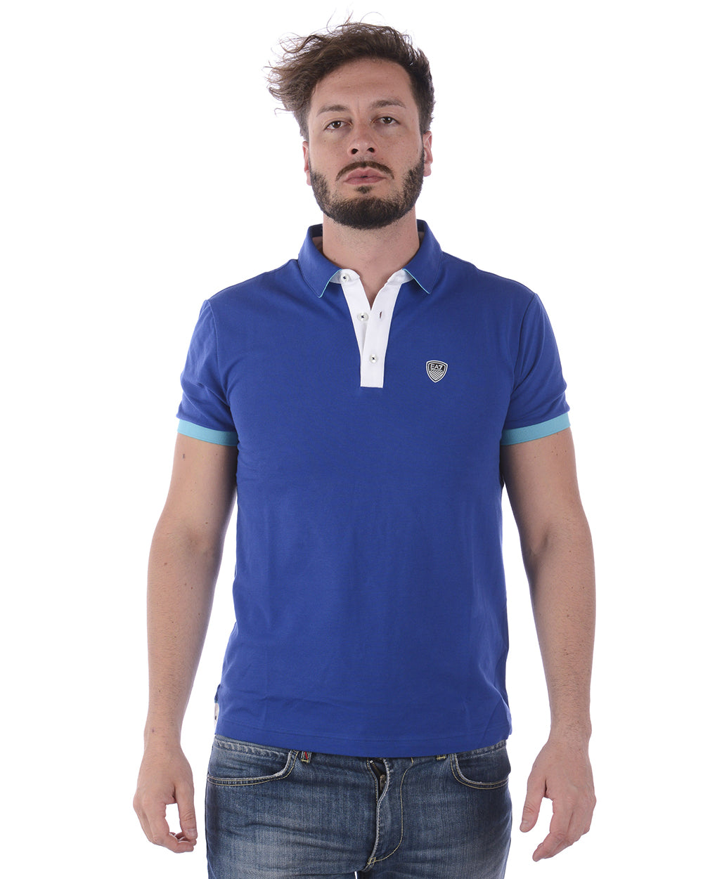 Polo Emporio Armani EA7 Blu/Rosso XL con Maniche Corte - mem39