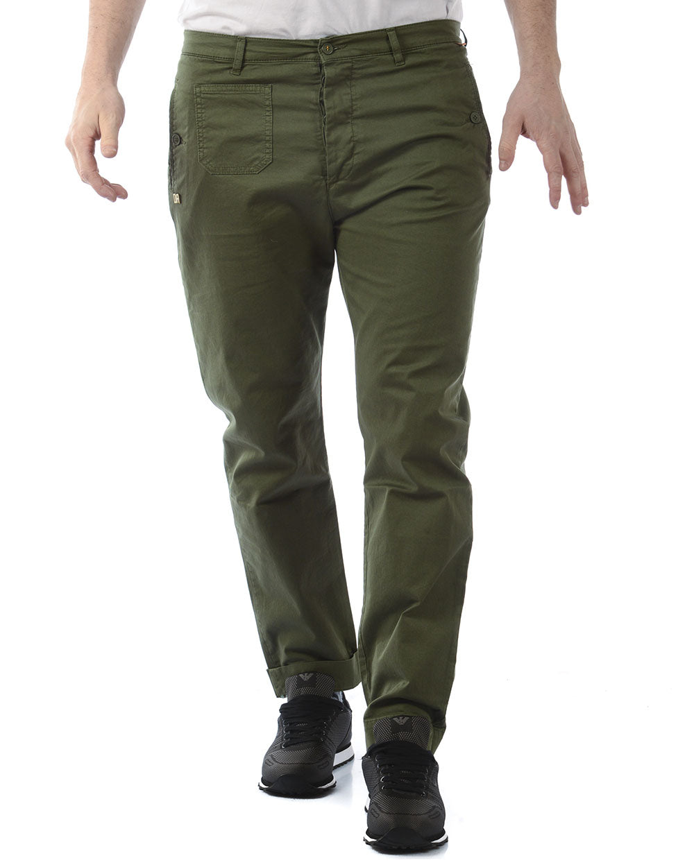 Pantaloni Daniele Alessandrini Elasticizzati Verde - mem39