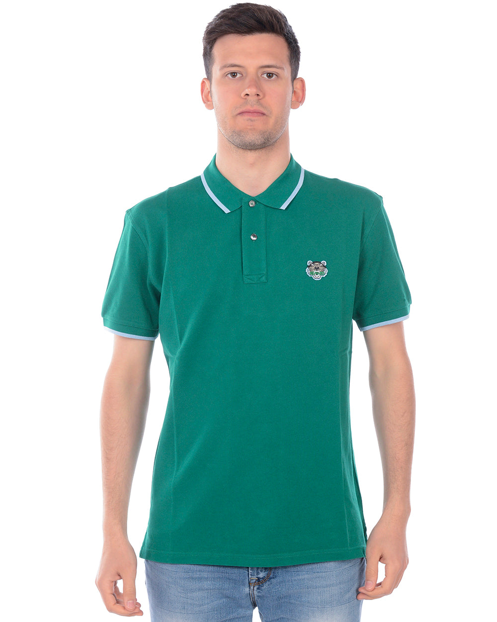 Polo Kenzo Verde Scuro in Cotone - mem39