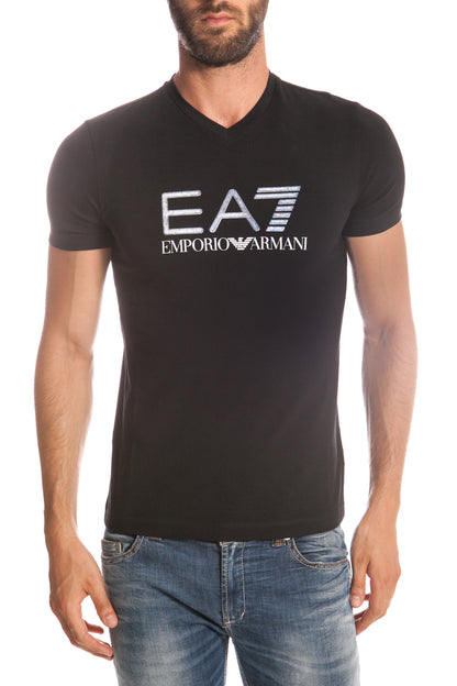 Maglietta EA7 Blu Scuro con Logo Distintivo by Emporio Armani - mem39