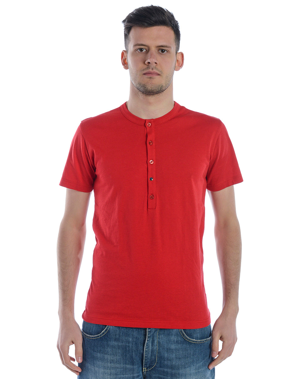 Maglia Daniele Alessandrini Rosso in Cotone - mem39