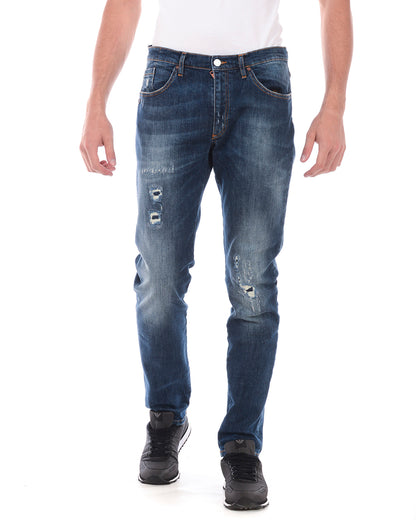 Jeans Denim Daniele Alessandrini 38 con Chiusura Zip e Bottoni - mem39