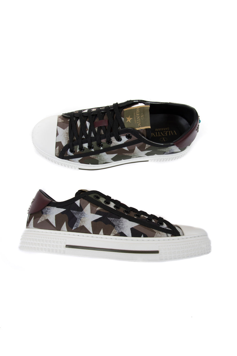 Scarpe Sneakers Valentino Pelle Verde Militare - Taglia 43 - mem39