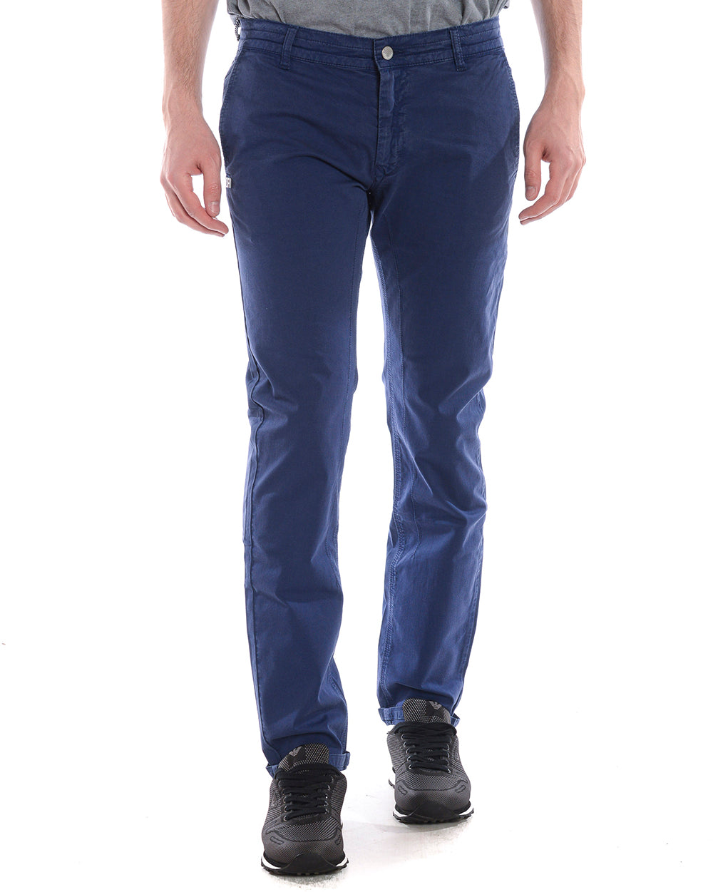 Pantaloni Blu in Cotone ed Elastan - DANIELE ALESSANDRINI - mem39