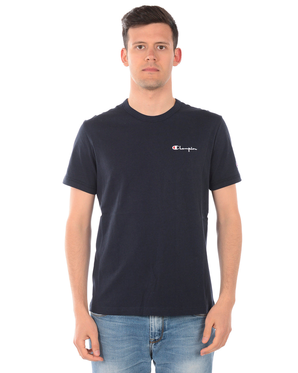 Maglia Champion Blu Scuro con Logo Ricamato - mem39