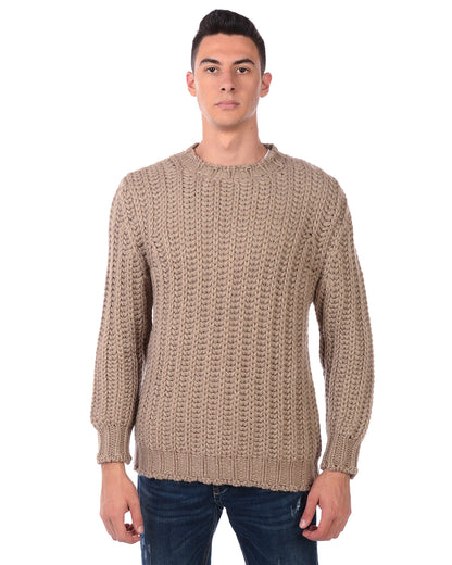 Maglione Beige Materiali di Qualità Daniele Alessandrini - mem39