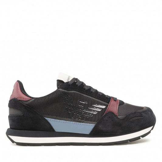 Scarpe Sneakers Emporio Armani Blu Bordeaux in Poliestere - mem39