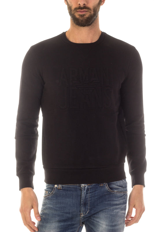 Felpa Nero Cotone e Poliestere Armani Jeans AJ - mem39