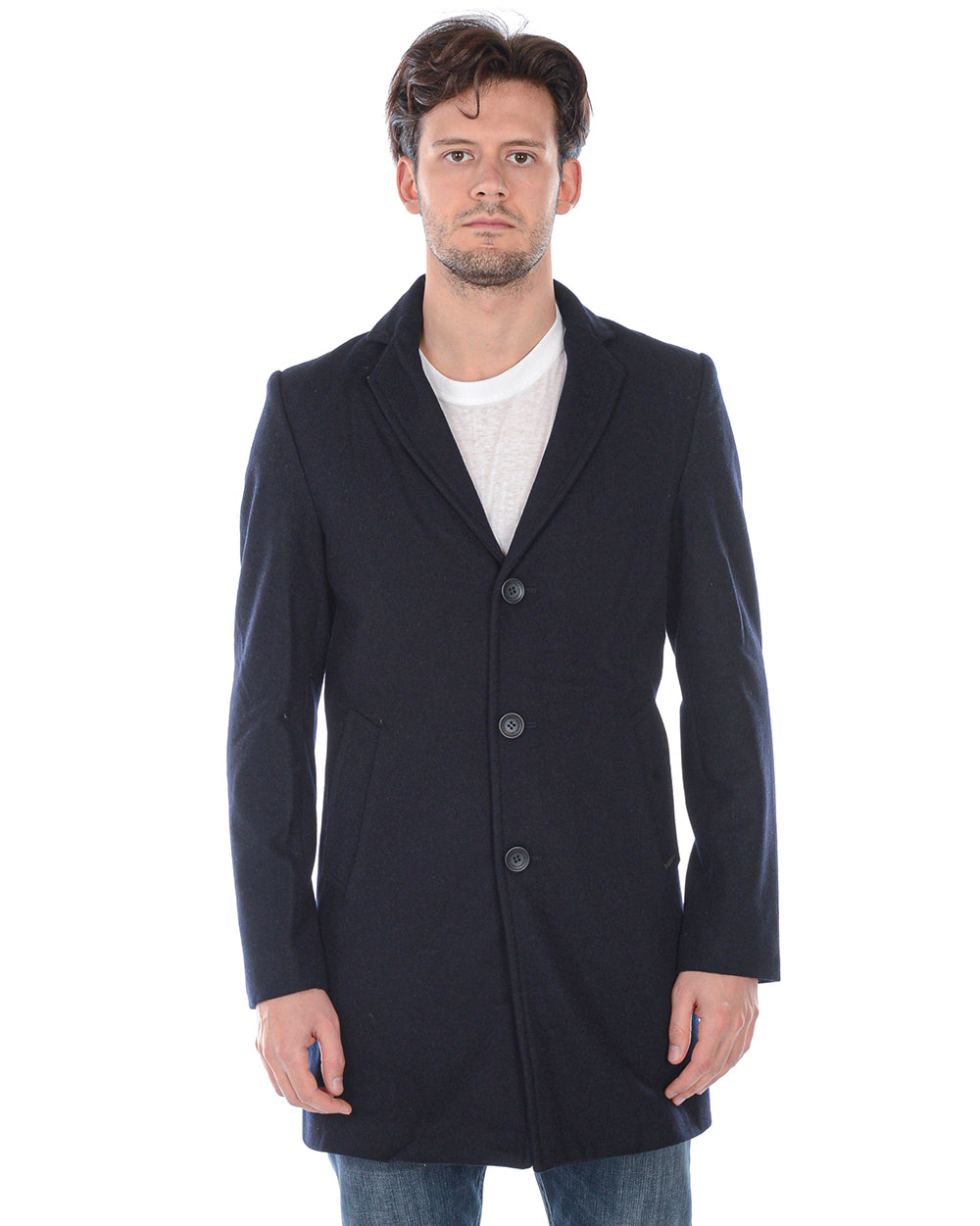 Elegante Cappotto Lana e Poliestere Daniele Alessandrini - mem39