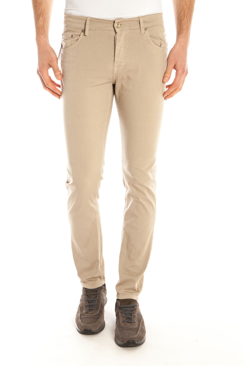 Pantaloni Daniele Alessandrini Skinny Fit Beige - mem39