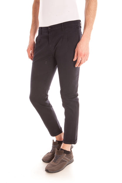 Pantaloni Blu Cotone e Lycra Daniele Alessandrini - mem39