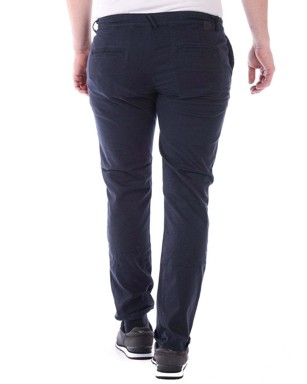 Pantaloni Blu Scuro in Cotone ed Elastan Daniele Alessandrini - mem39