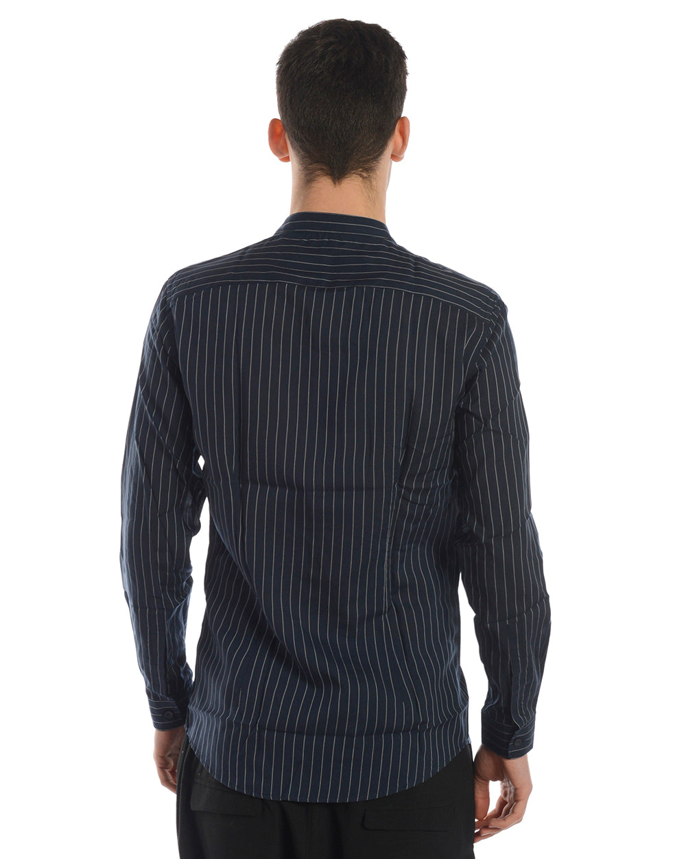 Camicia Daniele Alessandrini Blu in Lyocell con Manica Lunga - mem39