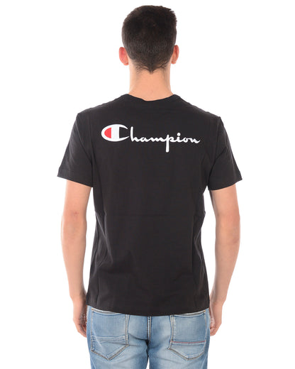 T-shirt Champion Grigia con Logo Ricamato - mem39