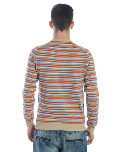 Maglione Beige Multicolore Manica Lunga Daniele Alessandrini - mem39