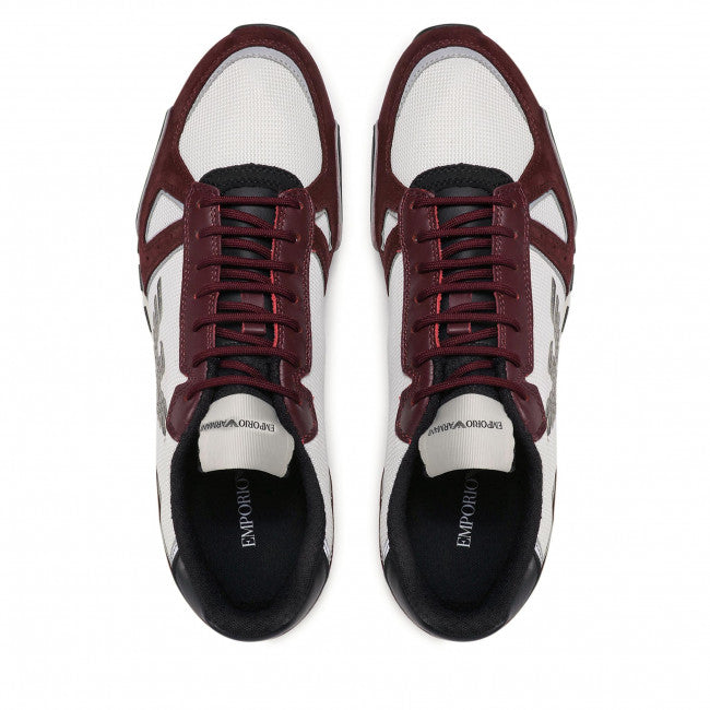 Sneakers Emporio Armani Stampate Bianco e Bordeaux 39,5 - mem39