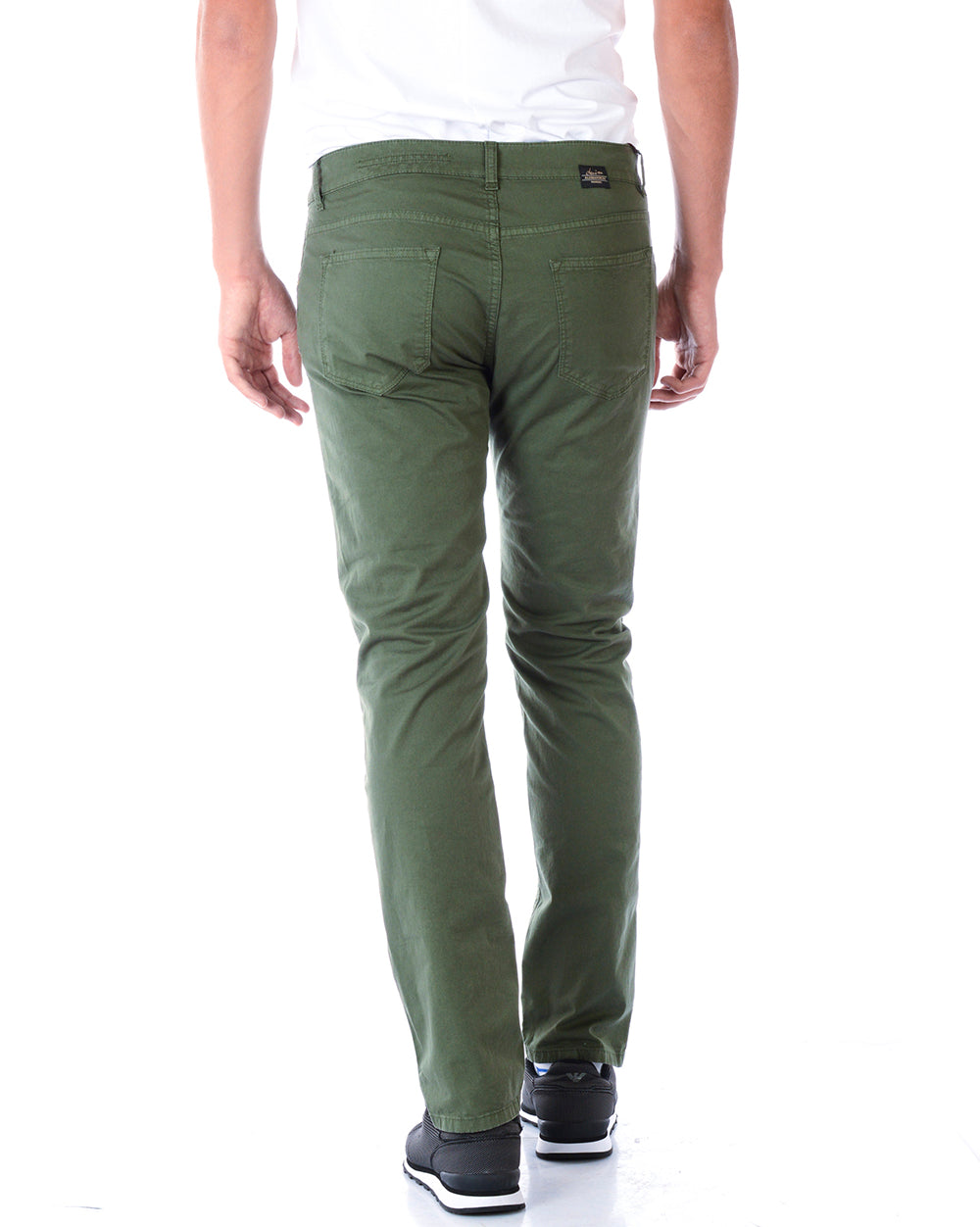 Pantaloni Daniele Alessandrini Verde Militare con Chiusura a Bottoni - mem39