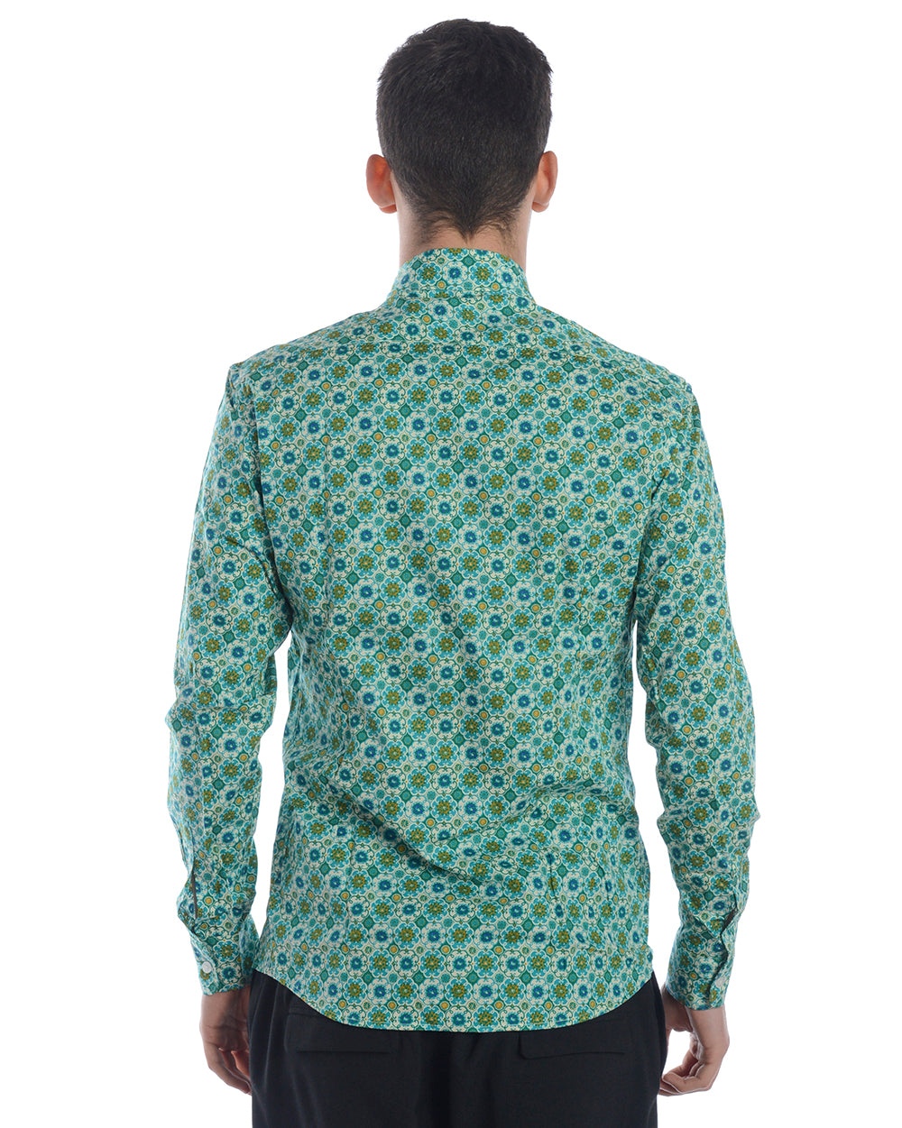 Camicia Verde Multicolore Daniele Alessandrini M 🌟 - mem39