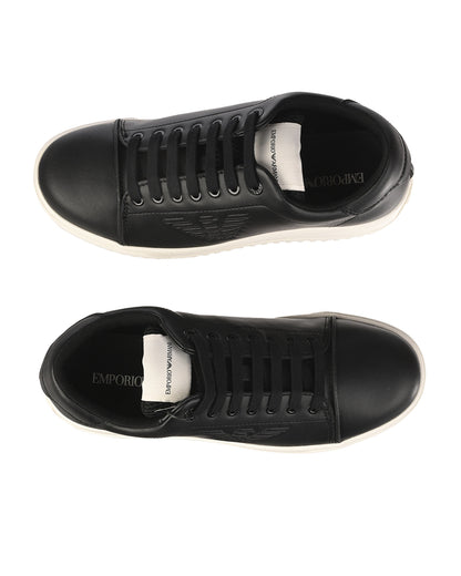 Sneakers Emporio Armani in Pelle Nero 39,5 - mem39