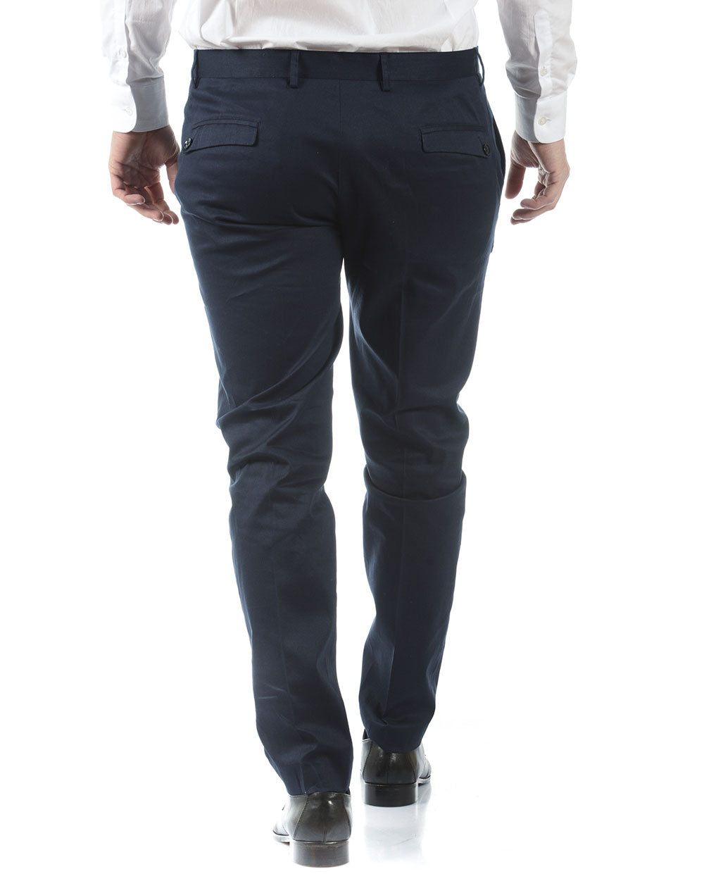 Pantaloni Blu Scuro in Cotone ed Elastan Daniele Alessandrini - mem39