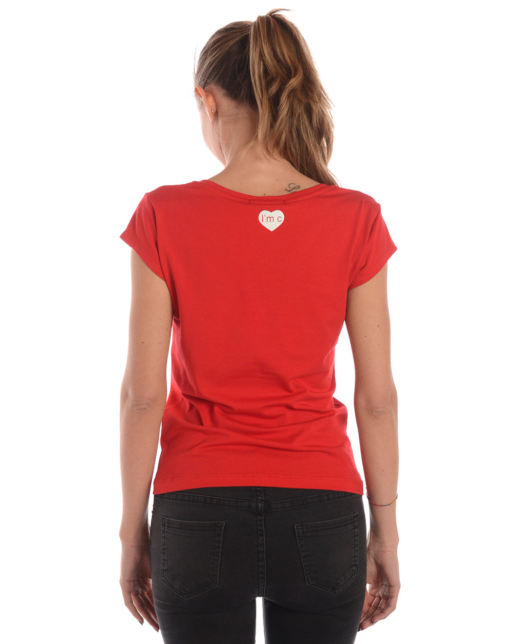 T-shirt I'M C COUTURE Collo a V XS Rosso - mem39